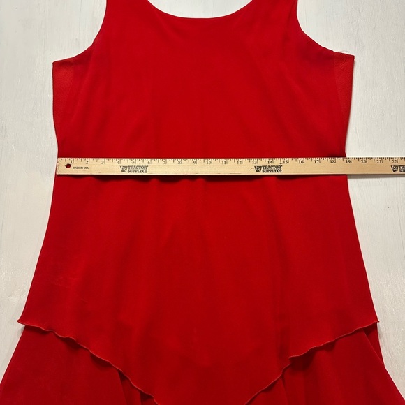 Vtg 80s Cattiva Saks Fifth Avenue Red Tiered Ruffle Dress Jacket Set Sz 12 USA - Picture 4 of 12